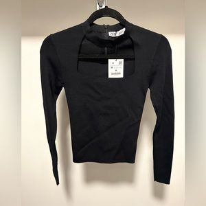 NWT Zara Choker Knit Top